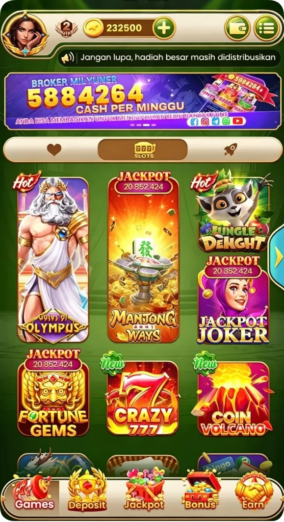 Tampilan utama aplikasi Review Aplikasi slot123 yang intuitif dan efisien.